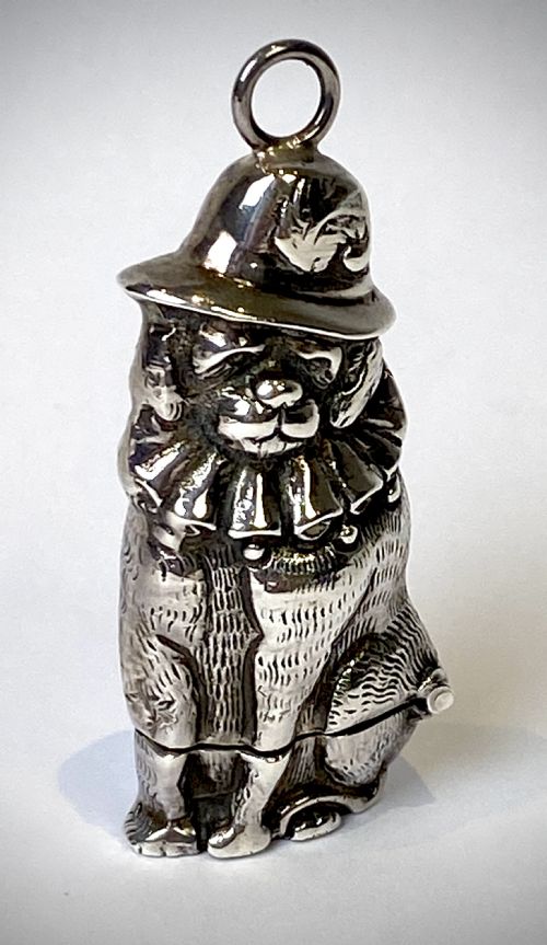 solid silver sterling vesta case dog novelty circa 1900 - CATEGORY: ANTIQUE SILVER - DATED VICTORIAN
