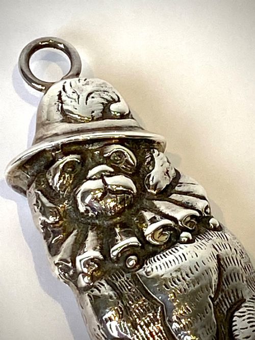 SOLID SILVER STERLING VESTA CASE DOG NOVELTY CIRCA 1900 - ADDITIONAL PHOTO 5