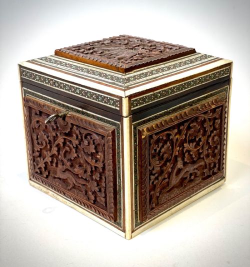 ANGLO INDIAN SANDALWOOD TEA CADDY - ADDITIONAL PHOTO 1