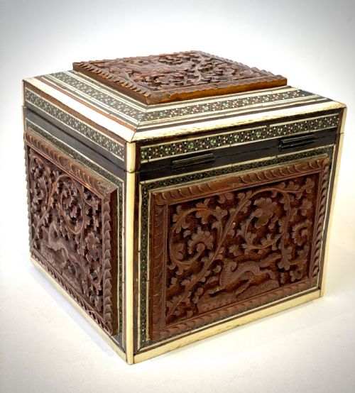 ANGLO INDIAN SANDALWOOD TEA CADDY - ADDITIONAL PHOTO 2