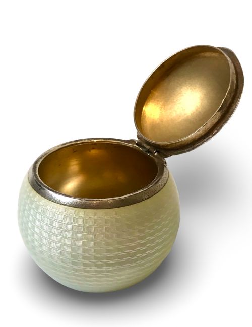 FRENCH SOLID SILVER STERLING ENAMEL BOX ROSE - ADDITIONAL PHOTO 4
