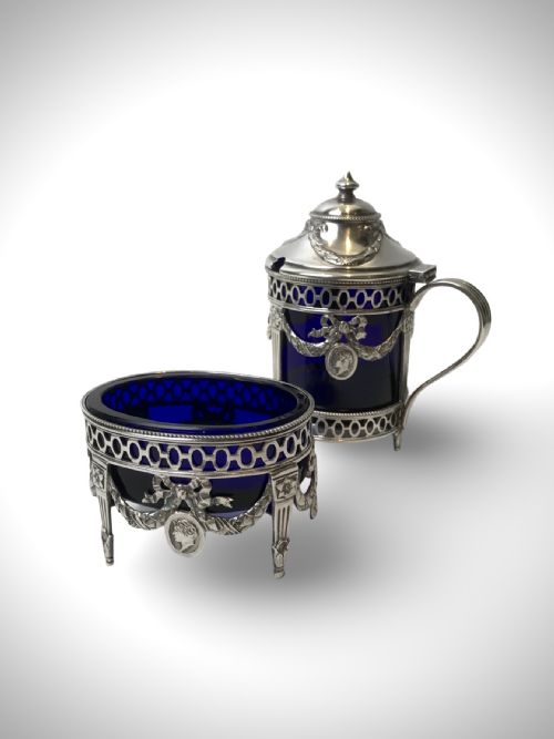 19TH C SOLID SILVER STERLING SALT MUSTARD CIRCA 1880 - ADDITIONAL PHOTO 1