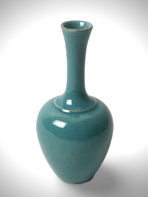 CHINESE PORCELAIN VASE CIRCA 1920 TURQUOISE - ADDITIONAL PHOTO 1