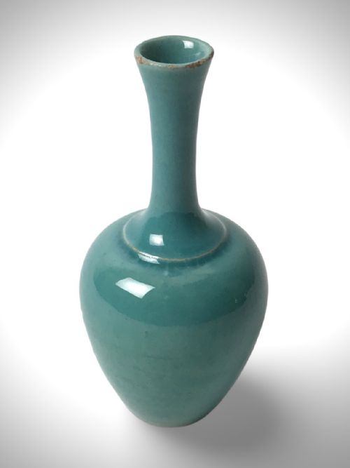 CHINESE PORCELAIN VASE CIRCA 1920 TURQUOISE - ADDITIONAL PHOTO 2