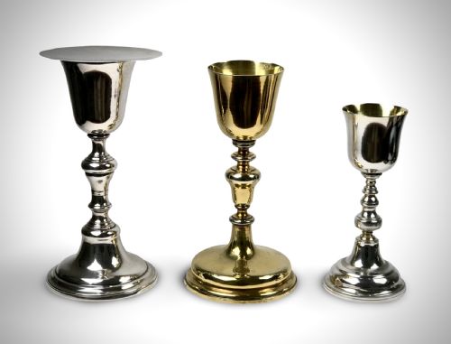 MAGNIFICENT 18TH CENTURY SOLID SILVER STERLING ECCLESIASTICAL CHURCH CHALICE LISBON PORTUGAL GILDED - ADDITIONAL PHOTO 6