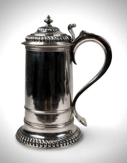RARE SOLID SILVER ECCLESIASTICAL STERLING FLAGON TANKARD CHARLES II LONDON 1693 BENJAMIN PYNE - ADDITIONAL PHOTO 7
