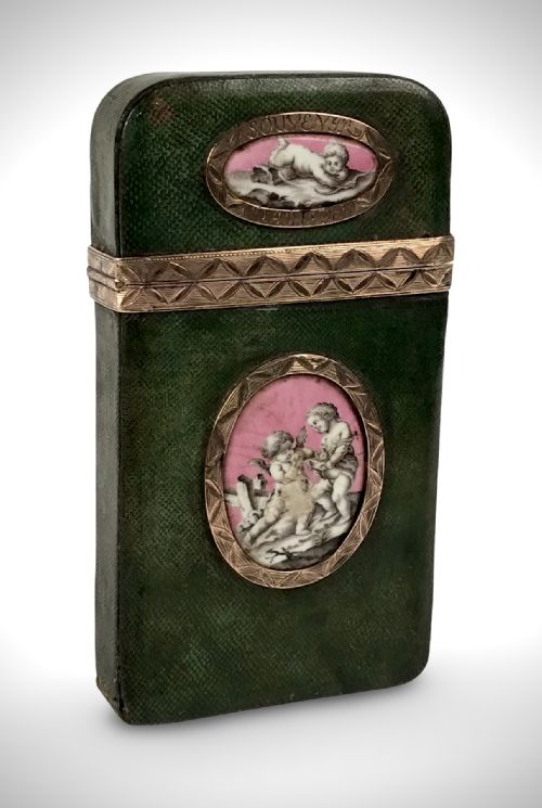 RARE ETUI KING LOUIS XV SOUVENIR GOLD ENAMEL SHAGREEN 18TH CENTURY MARIE ANTOINETTE - ADDITIONAL PHOTO 5