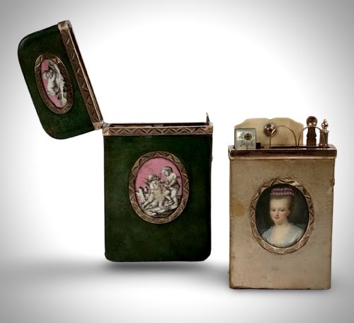 RARE ETUI KING LOUIS XV SOUVENIR GOLD ENAMEL SHAGREEN 18TH CENTURY MARIE ANTOINETTE - ADDITIONAL PHOTO 16