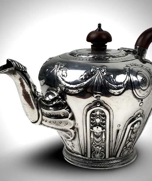 RARE SOLID SILVER STERLING TEAPOT LONDON 1765 WILLIAM SHAW - ADDITIONAL PHOTO 1