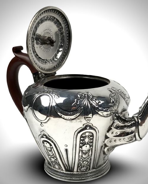 RARE SOLID SILVER STERLING TEAPOT LONDON 1765 WILLIAM SHAW - ADDITIONAL PHOTO 2