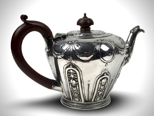 RARE SOLID SILVER STERLING TEAPOT LONDON 1765 WILLIAM SHAW - ADDITIONAL PHOTO 5
