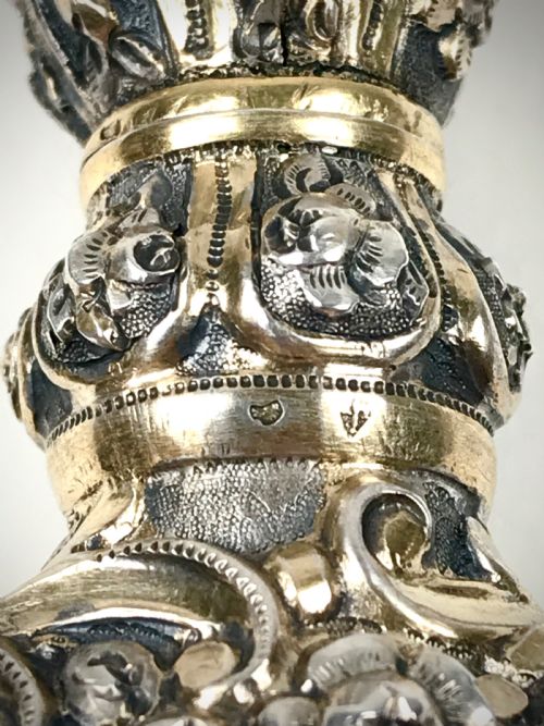EXCEPTIONAL FRENCH 19TH CENTURY PERFUME FLASK PARIS SILVER GILT - ADDITIONAL PHOTO 6