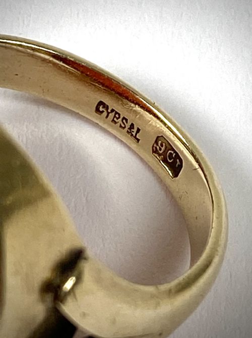 GEORGIAN 9CT GOLD CARNELIAN INTAGLIO SIGNET RING EDMOND HALLEY - ADDITIONAL PHOTO 3