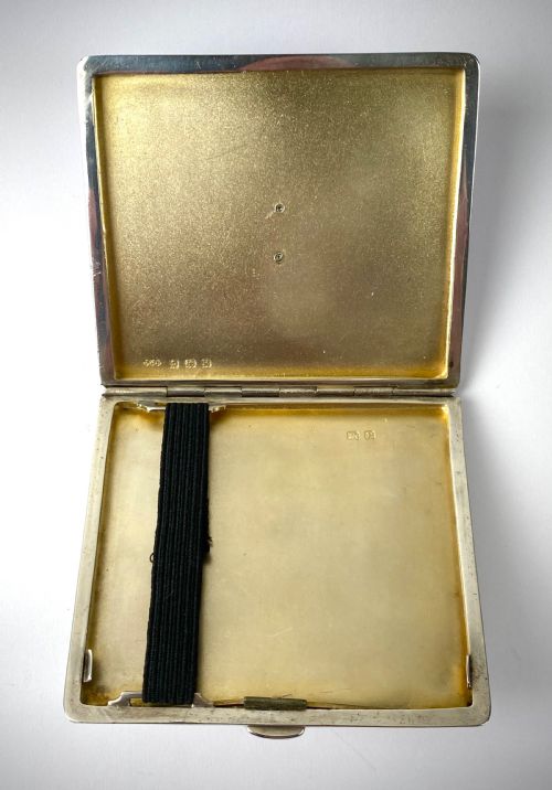 SOLID STERLING STERLING ENAMEL GUILLOCHE CIGARETTE CASE RAF ROYAL AIR FORCE - ADDITIONAL PHOTO 4