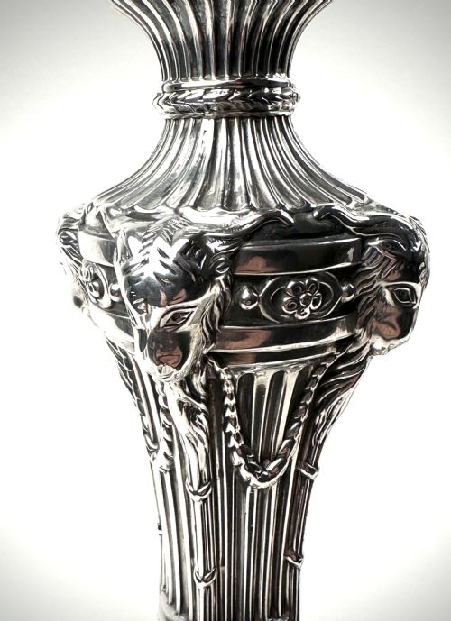 VERY RARE PAIR SOLID SILVER STERLING CANDLESTICKS SHEFFIELD 1775 18TH - ADDITIONAL PHOTO 2