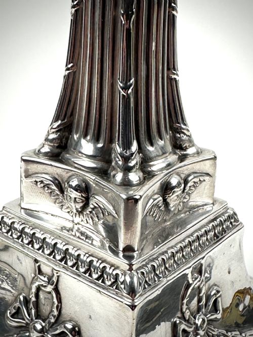 VERY RARE PAIR SOLID SILVER STERLING CANDLESTICKS SHEFFIELD 1775 18TH - ADDITIONAL PHOTO 3