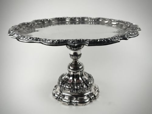 VERY RARE SOLID SILVER STERLING SILVER TAZZA 18TH C PORTUGAL 1735 JOSE FERREIRA BARROS PORTO - ADDITIONAL PHOTO 2