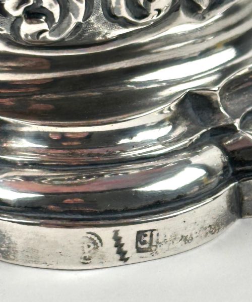 VERY RARE SOLID SILVER STERLING SILVER TAZZA 18TH C PORTUGAL 1735 JOSE FERREIRA BARROS PORTO - ADDITIONAL PHOTO 5