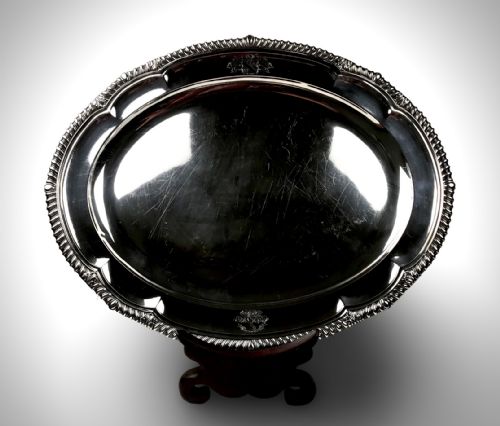 MAGNIFICENT SOLID SILVER STERLING PAUL STORR MEAT DISH LONDON 1815 2644 GRAMS - ADDITIONAL PHOTO 1
