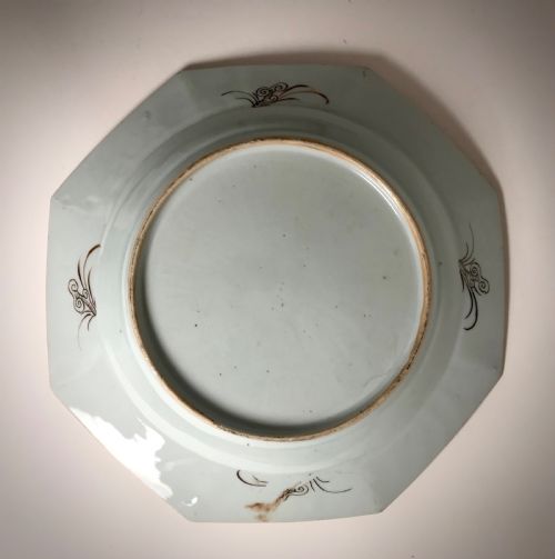 SET OF 3 18TH CHINESE PORCELAIN GOOSE HEXAGONAL PLATES QIANLONG QING - ADDITIONAL PHOTO 3