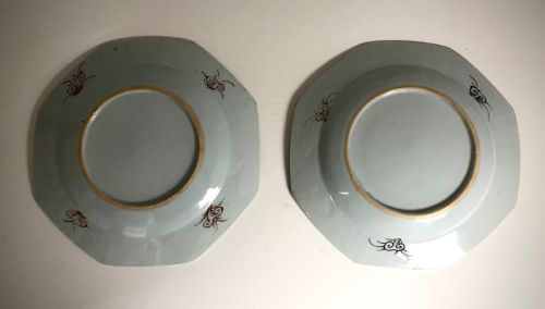 SET OF 3 18TH CHINESE PORCELAIN GOOSE HEXAGONAL PLATES QIANLONG QING - ADDITIONAL PHOTO 5