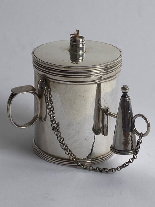 GEORGIAN SOLID SILVER STERLING BOUGIE BOX THOMAS PHIPPS EDWARD ROBINSON - ADDITIONAL PHOTO 1