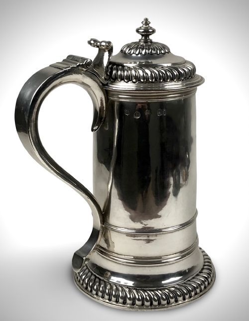 RARE SOLID SILVER STERLING FLAGON TANKARD WILLIAM III LONDON 1693 BENJAMIN PYNE
