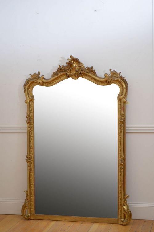 Fine XIXth Century Giltwood Mirror H163cm