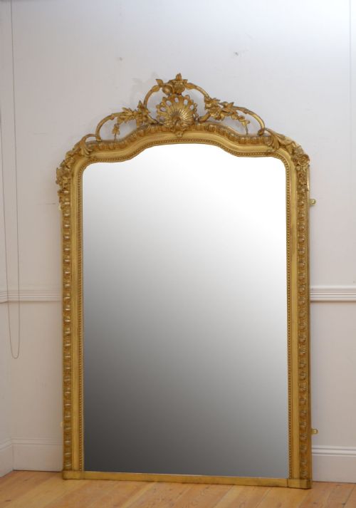 XIXth Century Giltwood Leaner Mirror Wall Mirror H196cm