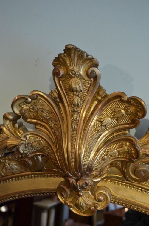 LARGE AND ELABORATE ANTIQUE FRENCH LEANER MIRROR H225CM - ADDITIONAL PHOTO 10