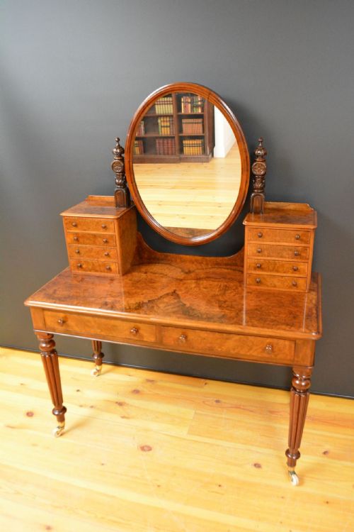 VICTORIAN BURR WALNUT DRESSING TABLE - ADDITIONAL PHOTO 9