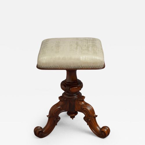 Victorian Height Adjustable Stool in Rosewood