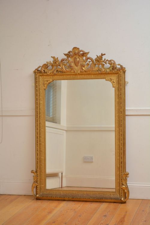 Outstanding Antique Giltwood Mirror H155cm