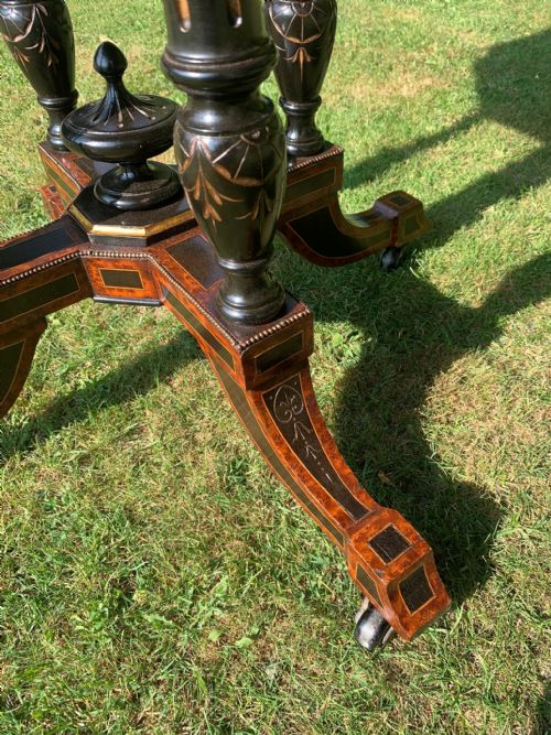 VICTORIAN AMBOYNA WINE TABLE - ADDITIONAL PHOTO 3
