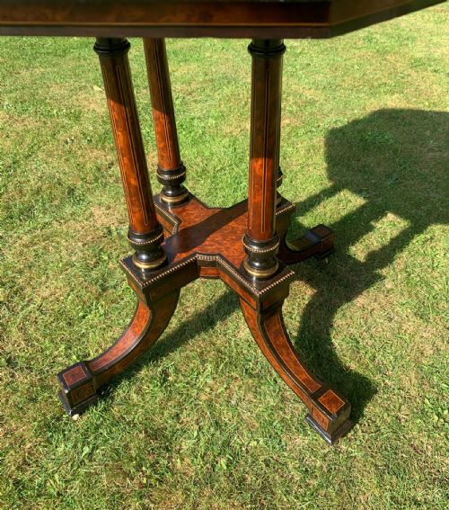 VICTORIAN AMBOYNA WINE TABLE - ADDITIONAL PHOTO 2