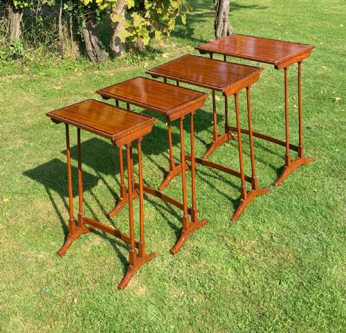 edwardian satinwood nest of four tables - CATEGORY: ANTIQUE TABLES - DATED EDWARDIAN