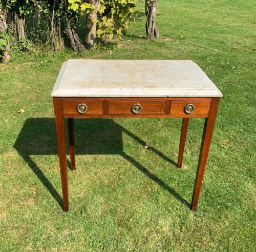 edwardian marble top table - CATEGORY: ANTIQUE TABLES - DATED 1910