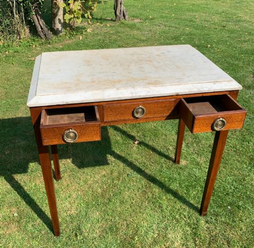 EDWARDIAN MARBLE TOP TABLE - ADDITIONAL PHOTO 3