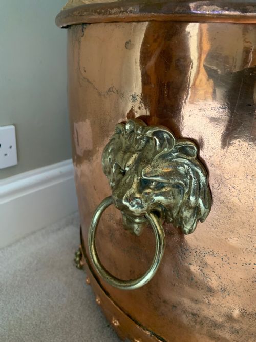 LARGE VICTORIAN COPPER LOG BIN - ADDITIONAL PHOTO 3