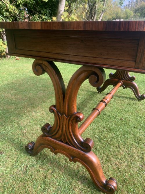 VICTORIAN ROSEWOOD LIBRARY TABLE - ADDITIONAL PHOTO 3