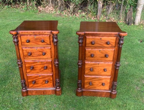 pair victorian mahogany bedside chests - CATEGORY: ANTIQUE CUPBOARDS - DATED VICTORIAN