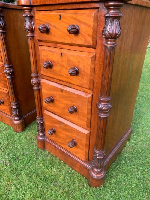 PAIR VICTORIAN MAHOGANY BEDSIDE CHESTS - ADDITIONAL PHOTO 2