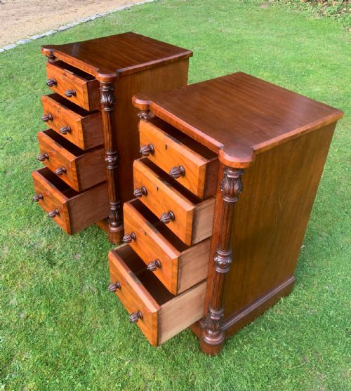 PAIR VICTORIAN MAHOGANY BEDSIDE CHESTS - ADDITIONAL PHOTO 3