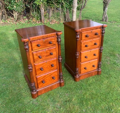 PAIR VICTORIAN MAHOGANY BEDSIDE CHESTS - ADDITIONAL PHOTO 4