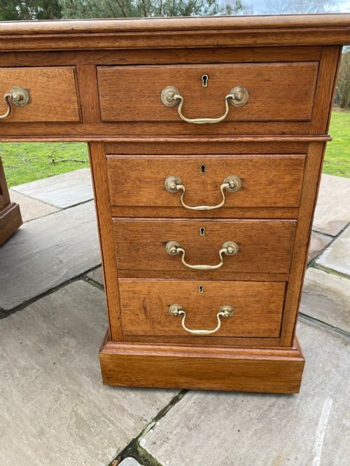 EDWARDIAN OAK DESK - ADDITIONAL PHOTO 3