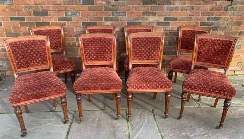 set of eight victorian oak dining chairs - CATEGORY: ANTIQUE CHAIRS - DATED VICTORIAN