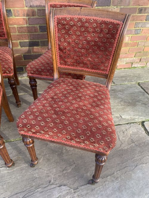 SET OF EIGHT VICTORIAN OAK DINING CHAIRS - ADDITIONAL PHOTO 1