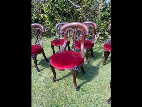 SET SIX VICTORIAN MAHOGANY DINING CHAIRS - ADDITIONAL PHOTO 1
