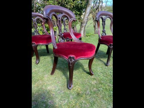 SET SIX VICTORIAN MAHOGANY DINING CHAIRS - ADDITIONAL PHOTO 2