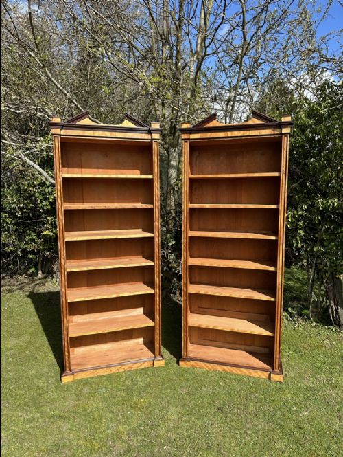 a pair of victorian satinwood bookcases - CATEGORY: ANTIQUE BOOKCASES - DATED VICTORIAN